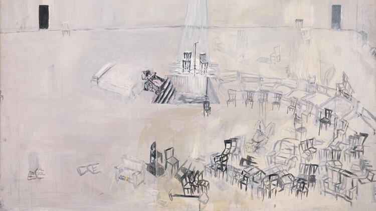 Foto de Guillermo Kuitca en el Malba por Kuitca 86 - Malba.